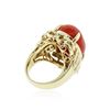 Image 3 : 14KT Rose Gold 20.93 ctw Coral and Diamond Ring
