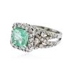 Image 2 : 14KT White Gold 2.31 ctw Emerald and Diamond Ring