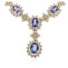 Image 2 : 14KT Yellow Gold 10.54 ctw Tanzanite and Diamond Necklace