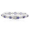 Image 2 : 14KT White Gold 6.50 ctw Sapphire and Diamond Bracelet