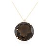 Image 2 : 14KT Yellow Gold 26.18 ctw Smokey Topaz and Diamond Pendant With Chain