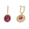 Image 2 : 14KT Yellow Gold 11.30 ctw Ruby and Diamond Earrings