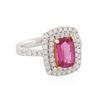 Image 2 : 14KT Two-Tone Gold 1.92 ctw Tourmaline and Diamond Ring