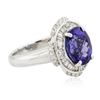 Image 2 : 18KT White Gold 3.62 ctw Tanzanite and Diamond Ring