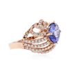 Image 2 : 14KT Rose Gold 3.37 ctw Tanzanite and Diamond Ring