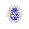 Image 1 : 14KT Yellow Gold 4.79 ctw Tanzanite and Diamond Ring