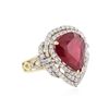 Image 2 : 14KT Yellow Gold 8.69 ctw Ruby and Diamond Ring