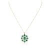 Image 2 : 14KT Yellow Gold 7.97 ctw Emerald and Diamond Pendant With Chain