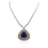 Image 2 : 18KT White Gold 24.23 ctw Tanzanite and Diamond Necklace