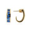 Image 2 : 14KT Yellow Gold Opal Inlay Earrings