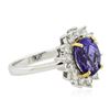 Image 2 : 14KT Two-Tone Gold 2.51 ctw Tanzanite and Diamond Ring