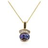 Image 2 : 14KT Yellow Gold 2.14 ctw Tanzanite and Diamond Pendant With Chain