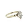 Image 2 : 14KT White Gold 0.91 ctw Oval Cut Diamond Solitaire Ring