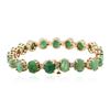 Image 2 : 14KT Rose Gold 20.90 ctw Emerald and Diamond Bracelet