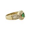 Image 2 : 14KT Yellow Gold 0.82 ctw Emerald and Diamond Ring