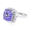 Image 2 : 14KT White Gold 8.63 ctw Tanzanite and Diamond Ring