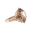 Image 2 : 14KT Rose Gold 2.52 ctw Morganite and Diamond Ring