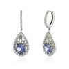 Image 2 : 14KT White Gold 4.62 ctw Tanzanite and Diamond Earrings