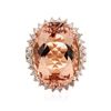 Image 1 : 14KT Rose Gold 26.36 ctw GIA Certified Morganite and Diamond Ring