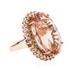 Image 2 : 14KT Rose Gold 26.36 ctw GIA Certified Morganite and Diamond Ring