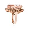 Image 3 : 14KT Rose Gold 26.36 ctw GIA Certified Morganite and Diamond Ring