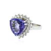 Image 2 : 14KT White Gold 9.86 ctw Tanzanite and Diamond Ring