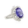 Image 2 : 14KT White Gold 5.61 ctw Tanzanite and Diamond Ring