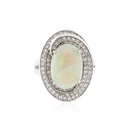 14KT White Gold 2.48 ctw Opal and Diamond Ring