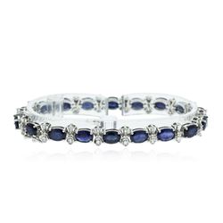 14KT White Gold 16.38 ctw Sapphire and Diamond Bracelet