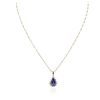 Image 1 : 14KT Yellow Gold 2.39 ctw Tanzanite and Diamond Pendant With Chain