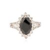 Image 1 : 14KT White Gold 3.44 ctw Black Diamond Ring