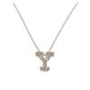 Image 2 : 14KT White Gold 0.17 ctw Diamond Pendant With Chain