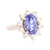 Image 2 : 14KT Rose Gold 3.53 ctw Tanzanite and Diamond Ring