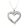 Image 2 : 18KT White Gold 0.99 ctw Diamond Heart Pendant With Chain