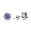 Image 2 : 14KT White Gold 3.06 ctw Tanzanite and Diamond Stud Earrings