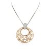 Image 2 : 14KT Rose and White Gold 0.88 ctw Diamond Pendant With Chain