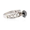 Image 2 : 14KT White Gold 1.76 ctw Black Diamond Ring