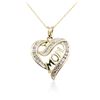 Image 2 : 10KT Yellow Gold 0.30 ctw Diamond Heart Pendant With Chain