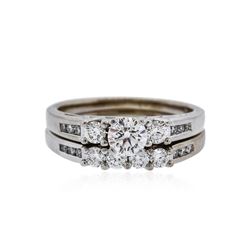 14KT White Gold 1.00 ctw Diamond Wedding Ring Set