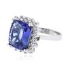 Image 2 : 14KT White Gold 5.92 ctw Tanzanite and Diamond Ring