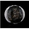 Image 1 : 14KT White Gold 56.17 ctw Tourmaline and Diamond Ring