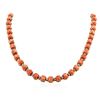 Image 2 : 14KT Rose Gold 40.42 ctw Pink Coral and Diamond Necklace
