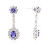 Image 2 : 14KT White Gold 3.22 ctw Tanzanite and Diamond Earrings