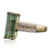 Image 2 : 14KT Yellow Gold 2.45 ctw Green Tourmaline and Diamond Ring