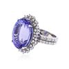 Image 2 : 14KT White Gold 15.25 ctw Tanzanite and Diamond Ring