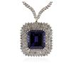 Image 1 : 18KT White Gold GIA Certified 43.74 ctw Tanzanite and Diamond Necklace