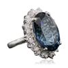 Image 2 : 14KT White Gold 21.45 ctw Blue Topaz and Diamond Ring