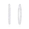 Image 1 : 14KT White Gold 2.03 ctw Diamond Hoop Earrings