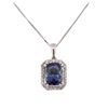 Image 2 : 14KT White Gold 2.70 ctw Tanzanite and Diamond Pendant With Chain