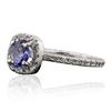 Image 2 : 14KT White Gold 0.72 ctw Tanzanite and Diamond Ring